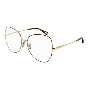 NEW CHLOE EYEGLASSES HAVANA GOLD WOMEN EYEWEAR CHLOE CH0098O 004
